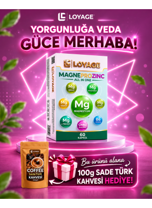 Magnezyum Magneprozinc All in One Magnezyum, Çinko ve Vitamin B6 İçeren Takviye Edici Gıda 60 Kapsül